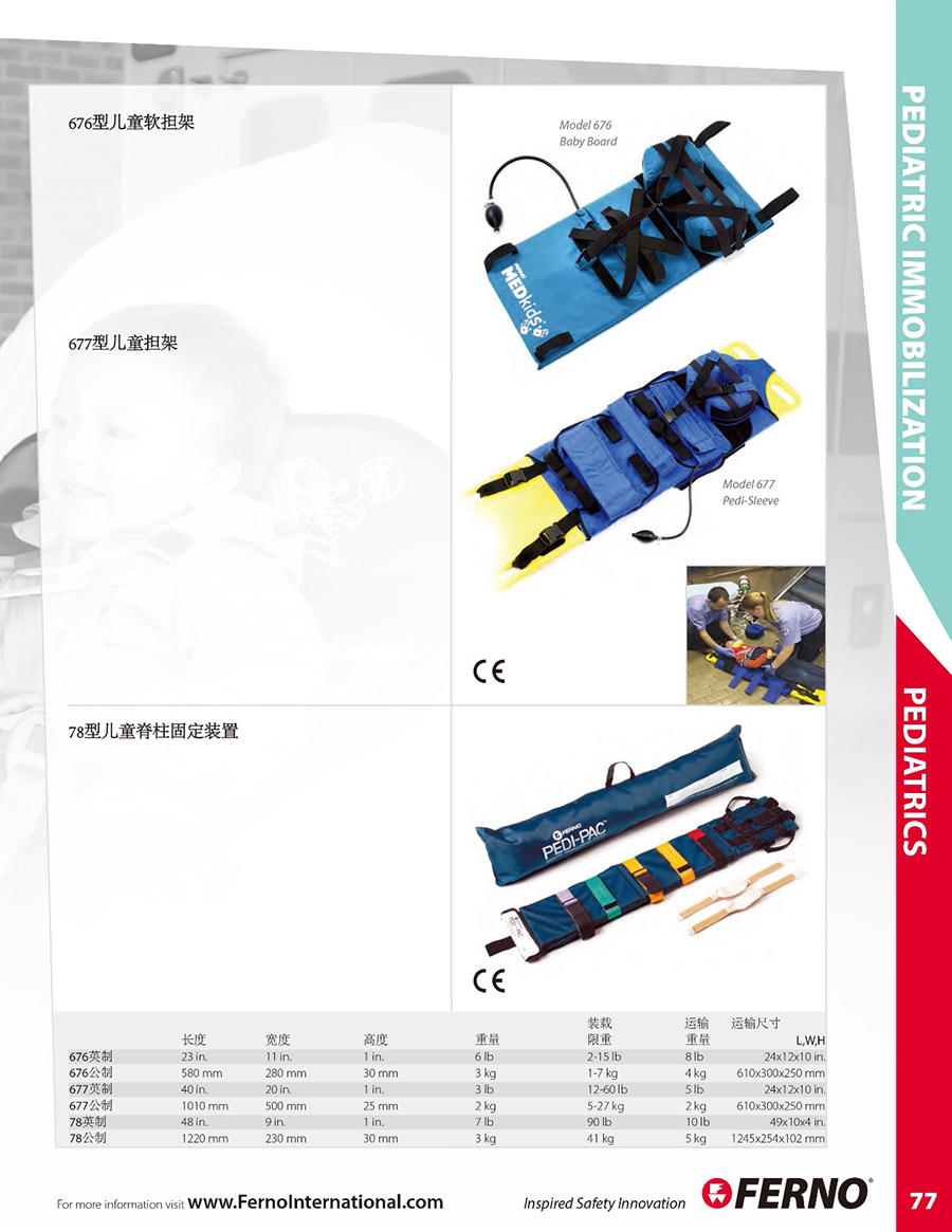 美國進口Ferno兒童脊柱固定裝置背部固定裝置 救援脊椎護具急救用(圖2)